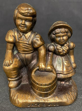 Jack and Jill Vintage Cast Bronze Metal Still Bank