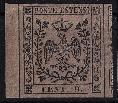 1852 ASI Modena and Reggio Per Newspapers 9 cent. Saxon 3 lingula