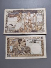 500 + 1000 Dinara 1941 Serbien  (3-)