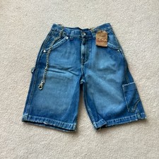 VINTAGE JNCO NWT DENIM CARPENTER STYLE SHORTS, KIDS 16, 6 POCKETS, CHAIN, LOOPS