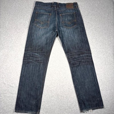 Replay Jeans Mens 36x34 Blue Denim Medium Wash Streetwear Straight Button Fly