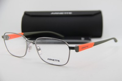 NEW ARNETTE AN 6137-741 GUNMETAL GREEN ORANGE AUTHENTIC EYEGLASSES 55-17