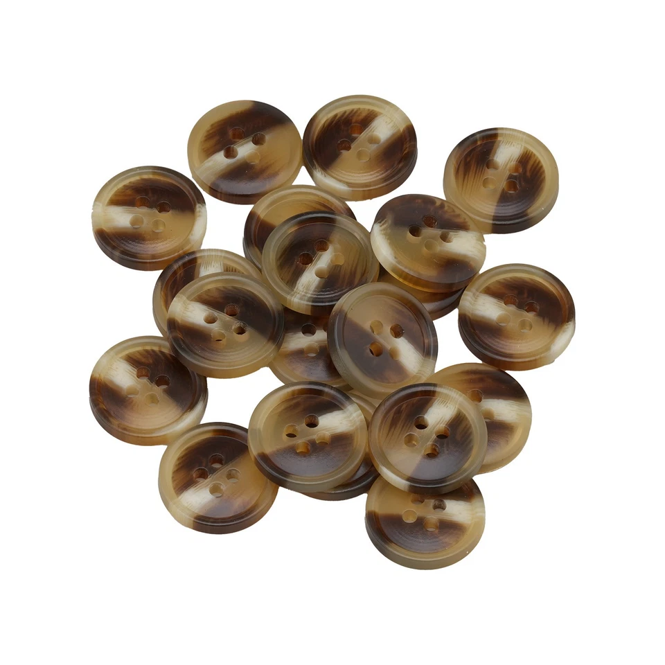 20Pcs Tortoiseshell Resin Buttons, 4-Hole, Vintage Style, for Sewing diy 15-25mm - Image 3 of 4