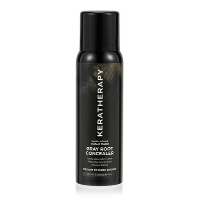 Keratherapy Keratin Infused Perfect Match Gray Root Concealer Spray, Dark Bro...