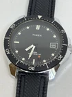 Timex Vintage Mechanical Wind Red Dot Diver Style Date Window Watch, Works