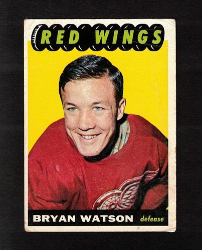 1965-66 BRYAN WATSON #45 ROOKIE Topps Red Wings Star Vintage NHL Hockey Card RC