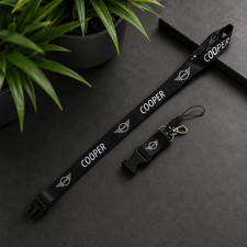 MINI Cooper Schl&uuml;sselband Lanyard Schwarz &ndash; Auto Fan Geschenk Accessoire