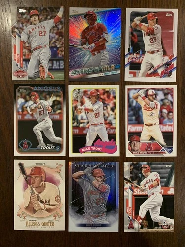 Mike Trout Baseball Card Lot (9) LA Angels