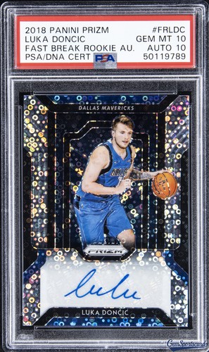 2018 PANINI PRIZM FAST BREAK ROOKIE AUTOS #FRLDC LUKA DONCIC PSA 10 AUTO 10