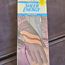 L'eggs SHEER ENERGY Lined Grey GLOVES 80s Driving Glove Vintage NEW