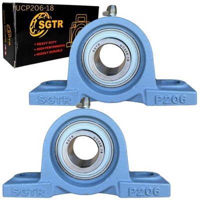 (2 Pack) Premium Heavy Duty UCP206-18 Pillow Block Bearing, 1-1/8 inch Bore