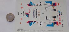 Peugeot 205 T16 1ère MC85  1/43 décalque décalcomanie monte carlo