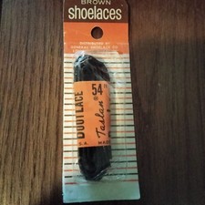 General Shoelace Co Brown Shoelaces 54 Inch Taslan Vintage USA 1960 MCM Prop