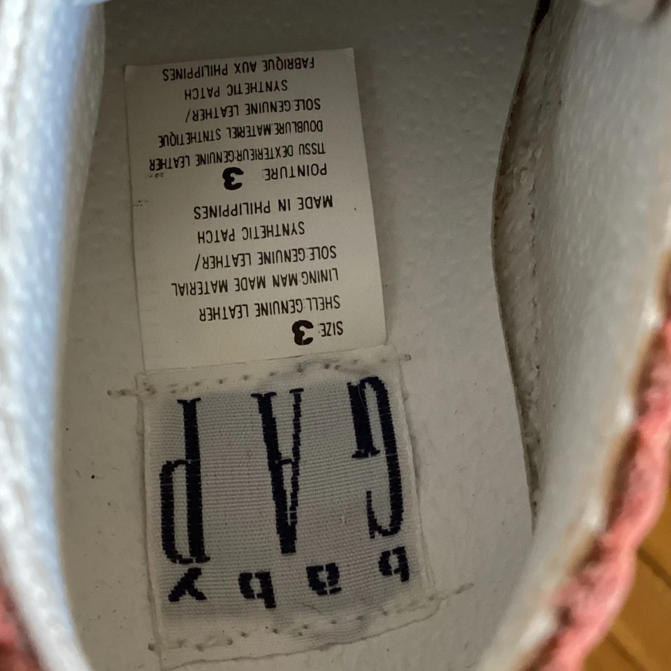 Zapatos de cuero para cuna de bebé talla 3 rosa Foto 4 de 4