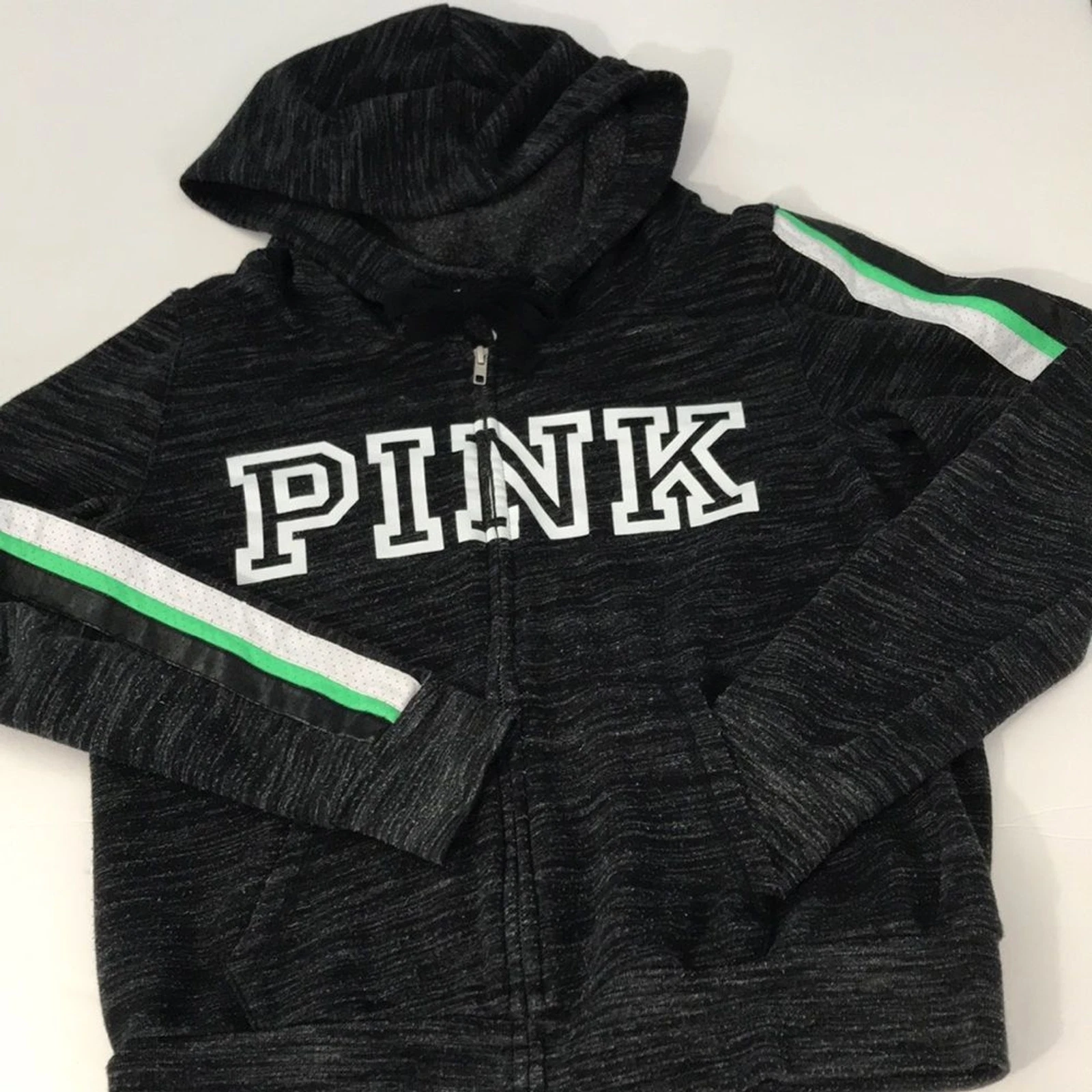 UNDERCOVER Felpa con cappuccio Victoria's Secret rosa edizione limitata maniche a righe Racer