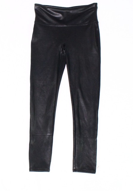 Spanx Black Faux Leather Leggings Size 