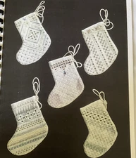 Hermanson Hardanger Heirloom Christmas Stocking Ornaments 2000 Five Patterns New