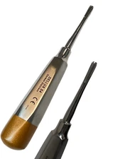 GERMAN 4MM STRAIGHT DENTAL SURGERY EXTRACTING EXTRACTION LUXATING ELEVATOR-GOLD