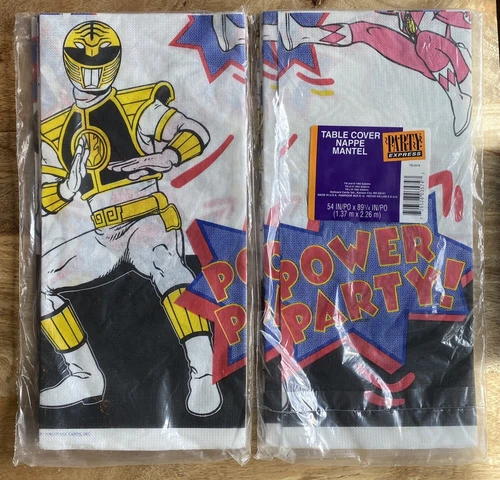2 Lot Vintage Power Rangers Paper Table Covers Hallmark Party Express USA 1995