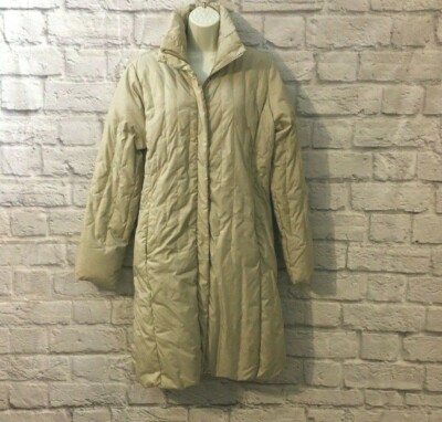 Nine West Down Long Beige Puffer Jacket Warm Size S/CH/P Cost G III Apparel 