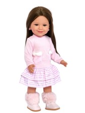 Rosalie™: Elegancia encarnada de una muñeca niña de moda de 18 pulgadas con cabello castaño
