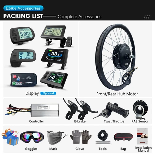 Ebike Conversion Kit 72V 1000W 3000W MTB 3.0 Tyre Brushless Front Rear Hub Motor - Picture 7 of 37