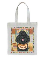 Poodle Black Tote Bag