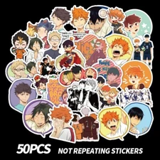 50pcs Anime Haikyu!! Haikyuu!! Skateboard/Luggage/Laptop Vinyl Decal Stickers