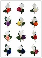 Pick Rose Color Real Touch Calla Lily Silk Rose Boutonniere-pin Included Pick Rose Color Real Touch Calla Lily Silk Rose Boutonniere-pin Included