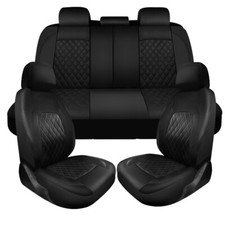 Black Pu Leather Auto Seat Covers For Honda Civic Sedan Coupe Full Set