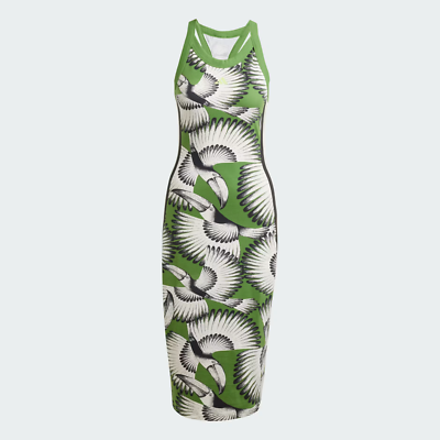 adidas x Farm Rio Women's Tropical Print Dress, XS, Cream White