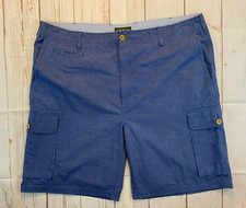 ORVIS Cargo Shorts MEN'S SIZE 40 Blue Multi Pocket Check Pattern Gingham outdoor