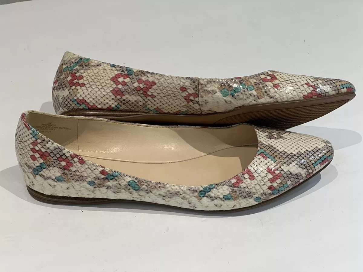 Nine west snakeskin flats sale