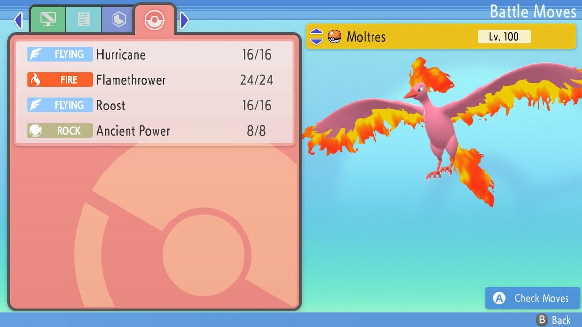 Pokemon Brilliant Diamond and Shining Pearl Moltres 6IV-EV Trained