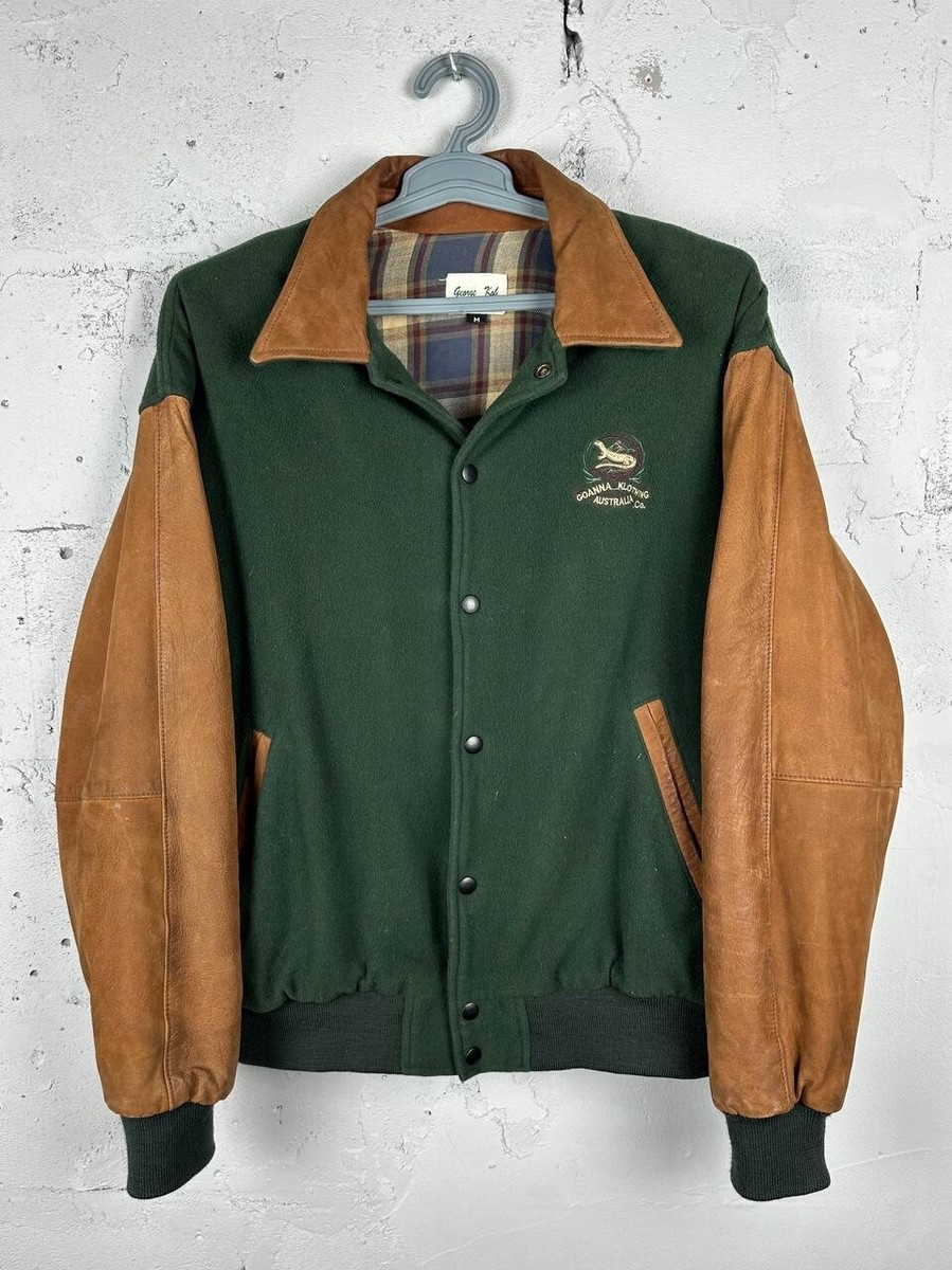 Vintage Made In Australia Trucker Varsity Jacket Leather Melburn 