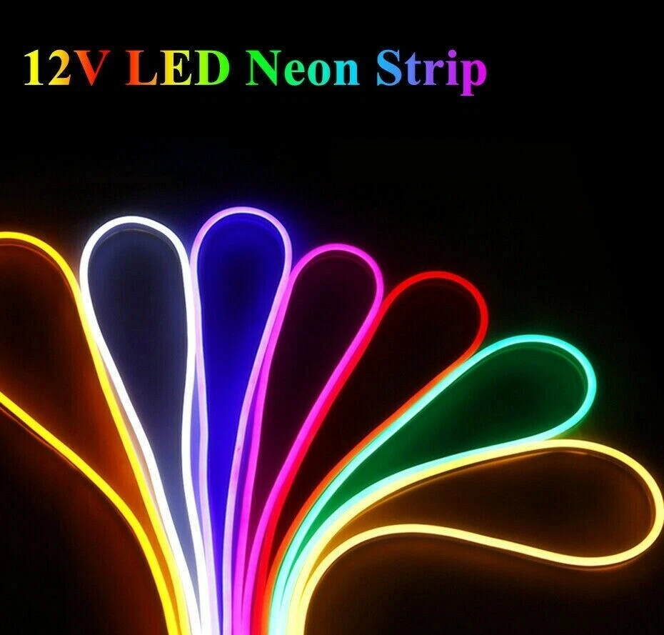STRISCIA LED NEON FLEX 5 METRI 12V IMPERMEABILE ESTERNO IP65 MODELLABILE - Immagine 2 di 4