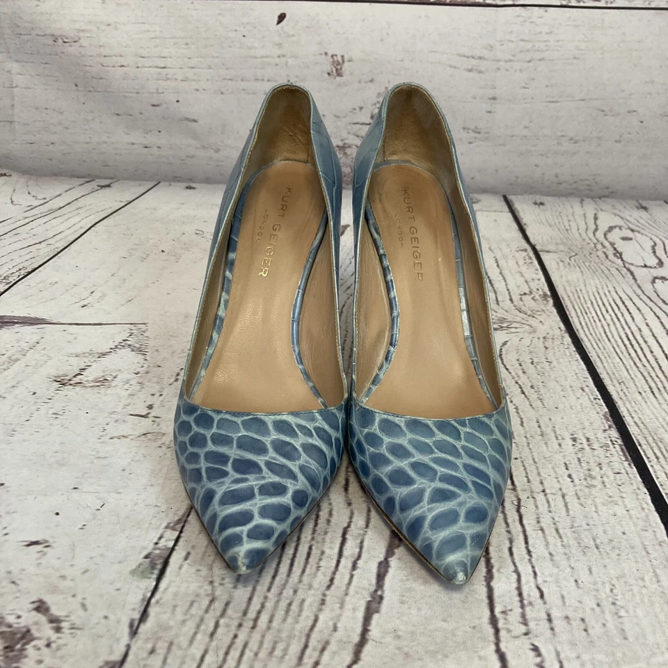 Zapatos de tacón Kurt Geiger London para mujer 40,5 EU 9,5US cuero azul punta punta Foto 2 de 4