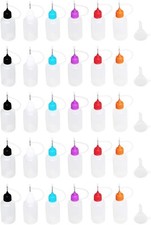 30 Disposable 1oz Applicator Bottles with Soft Tips Funnels for Craft Projects
