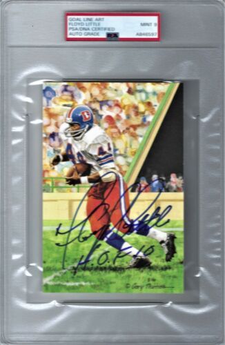 FLOYD LITTLE SIGNED GOAL LINE ART CARD GLAC AUTOGRAPHED PSA/DNA 9 MINT - Picture 1 of 1