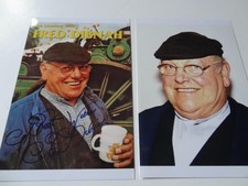 FRED DIBNAH SIGNED PRE-PRINT FAMOUS STEEPLEJACK & TV PERSONALITY SET OF 2 PHOTOS