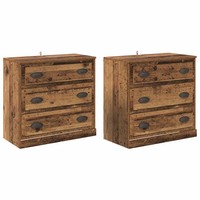 Sideboard Altholz 2Er Set 70X35,5X67,5 Cm Wohnzimmer Kommode