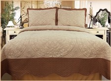 SALE Embroidery Premium Natural Quilt Set 3 Pcs  Free Bed Sheet set