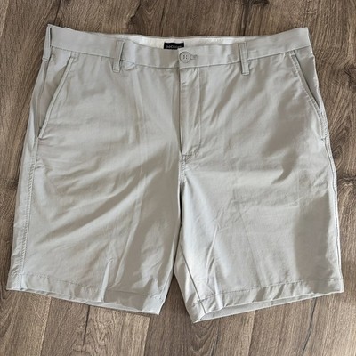 Dockers Mens Ultimate Supreme Flex Shorts Grey Stretch Chino Flat Front Size 38