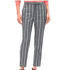 NWOT Banana Republic Avery Striped Linen Blend Tailored Ankle Pant Petite Sz 12