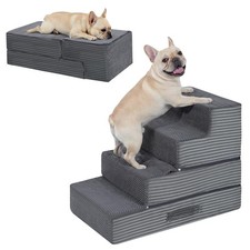 Dog Stairs for Small Dogs, 18" H Foldable Dog Steps for High Bed 2 in 1 Pet...