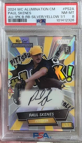 2024 Paul Skenes #1/1 Autograph Refractor PSA 8 Rookie Baseball Card Very Rare