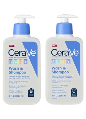CeraVe Baby Wash & Shampoo - 8oz - 2 PACKUNGEN MENGE