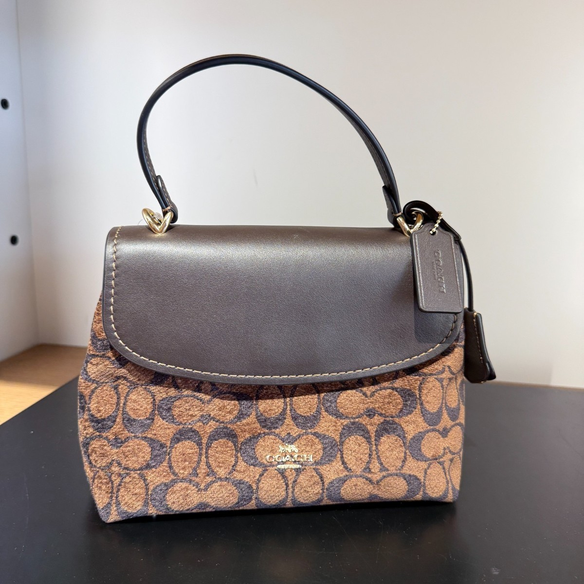Coach Emory Top Handle Bag In Signature Chenille CDB08 Gold