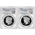 2pc Set - 2025-S $1 Proof Morgan and Peace Silver Dollar PCGS PR70DCAM Morgan