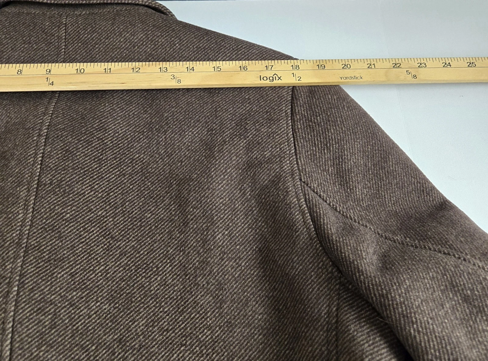 Kenneth Cole Reaction Brown Peacoat Wool Blend Men's L Walking Jacket Car Coat - product detail image 15